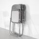 Set of 9 chrome folding chairs with fabric from the 1970s.