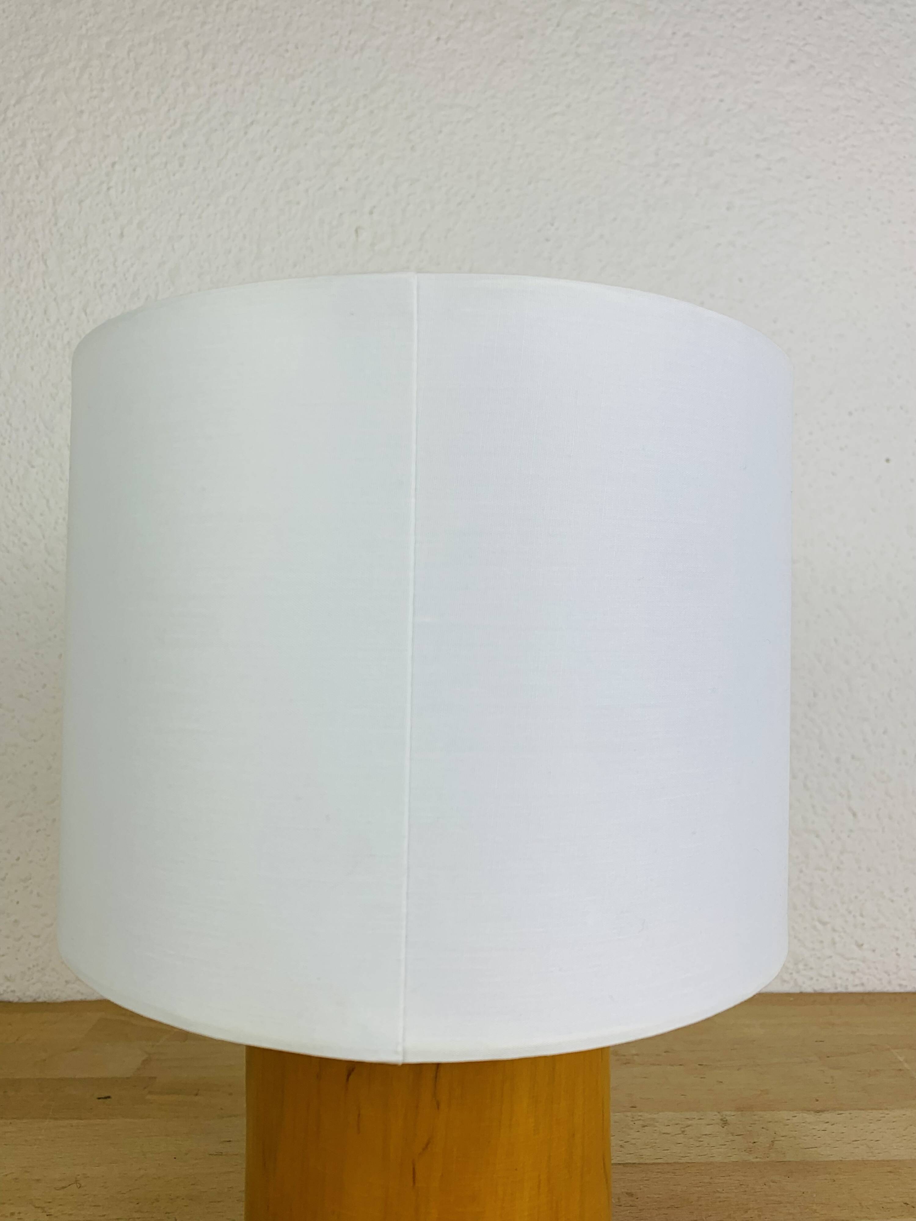 Vintage wooden cylinder lamp by IMT Italy, 1980s