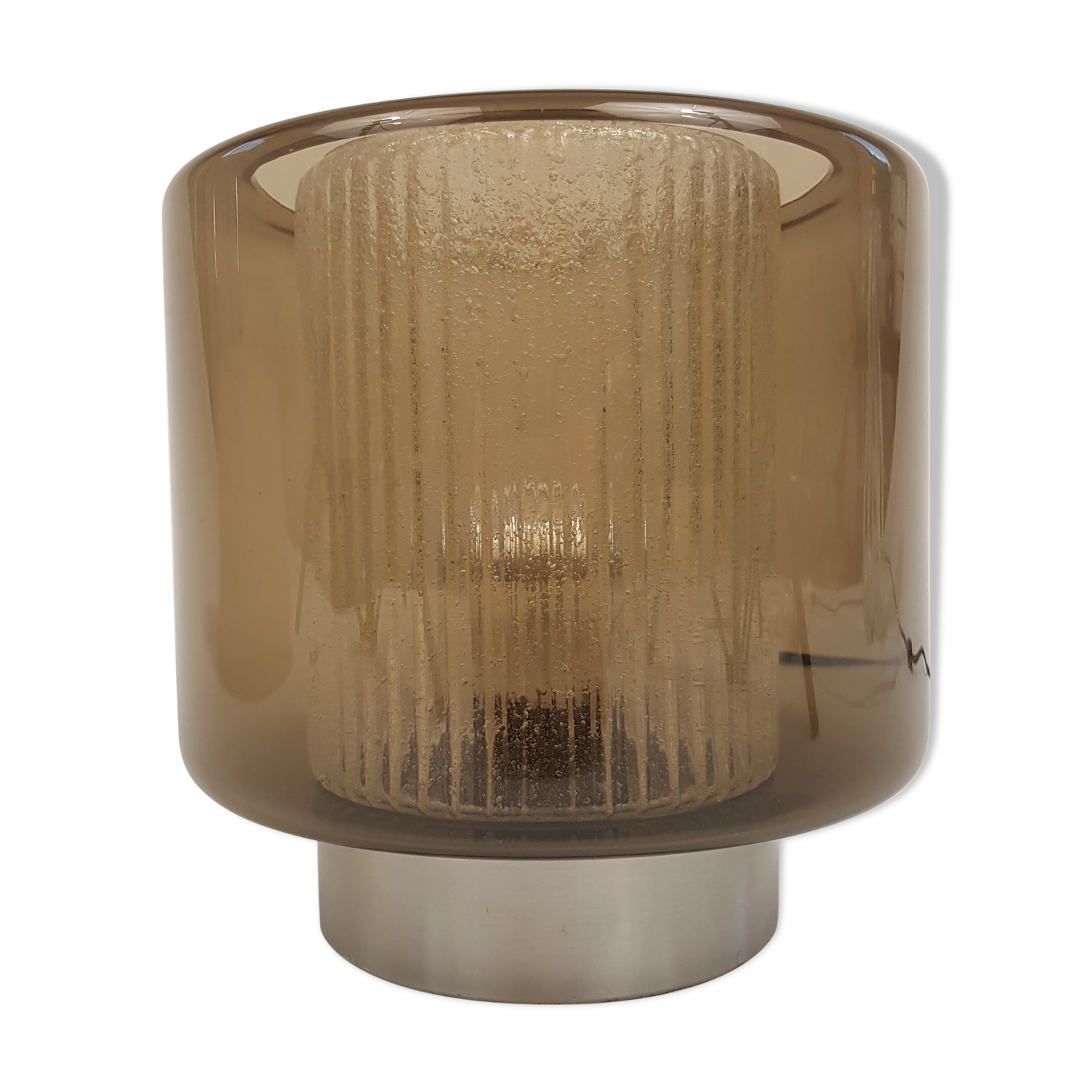 Lampe de table en verre fumé Raak B-1264 Amsterdam 1968