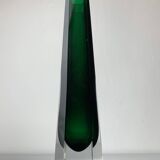 Green Faceted Sommerso Vase by Seguso, Murano, Italy, 1970