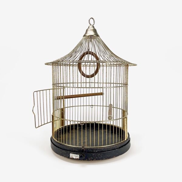 Cage à oiseau dorée à l'or fin a.fay & co 1950 | Selency