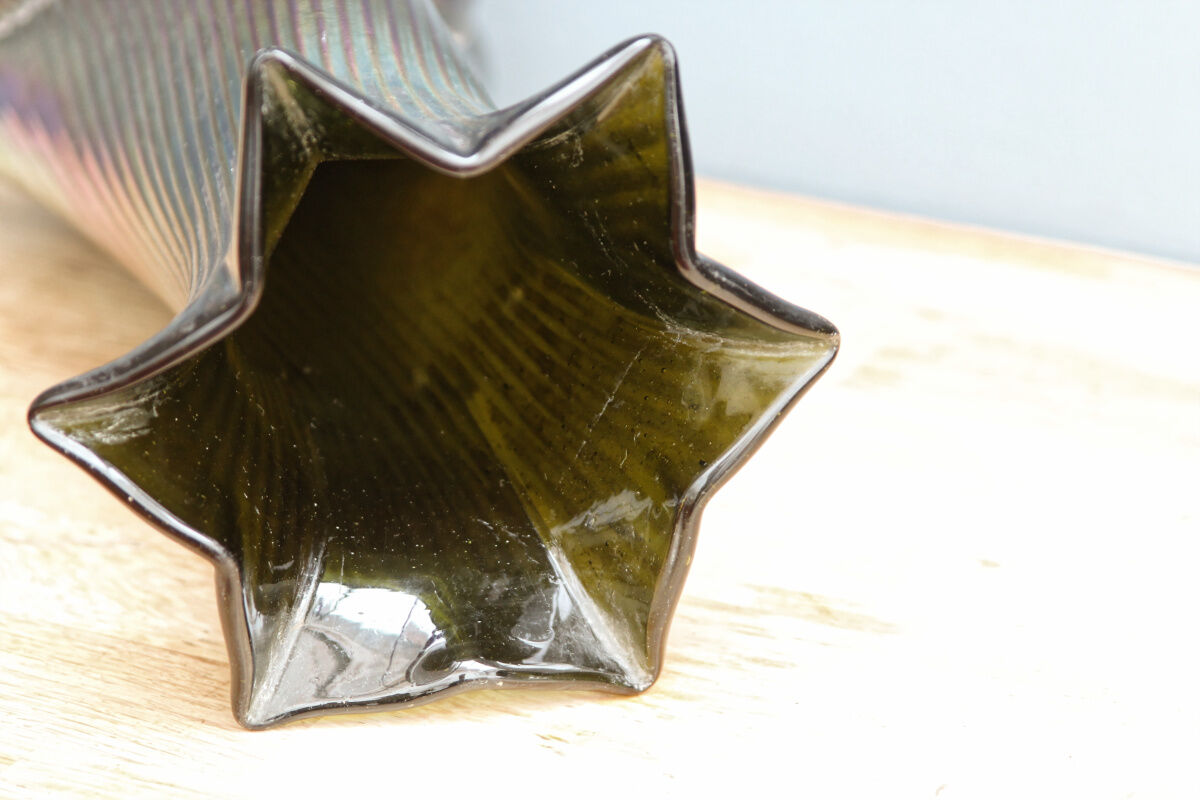 Iridescent glass vase