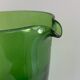 Carafe et 6 verres en verre vert bullé