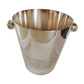 Silver metal champagne bucket - art deco style