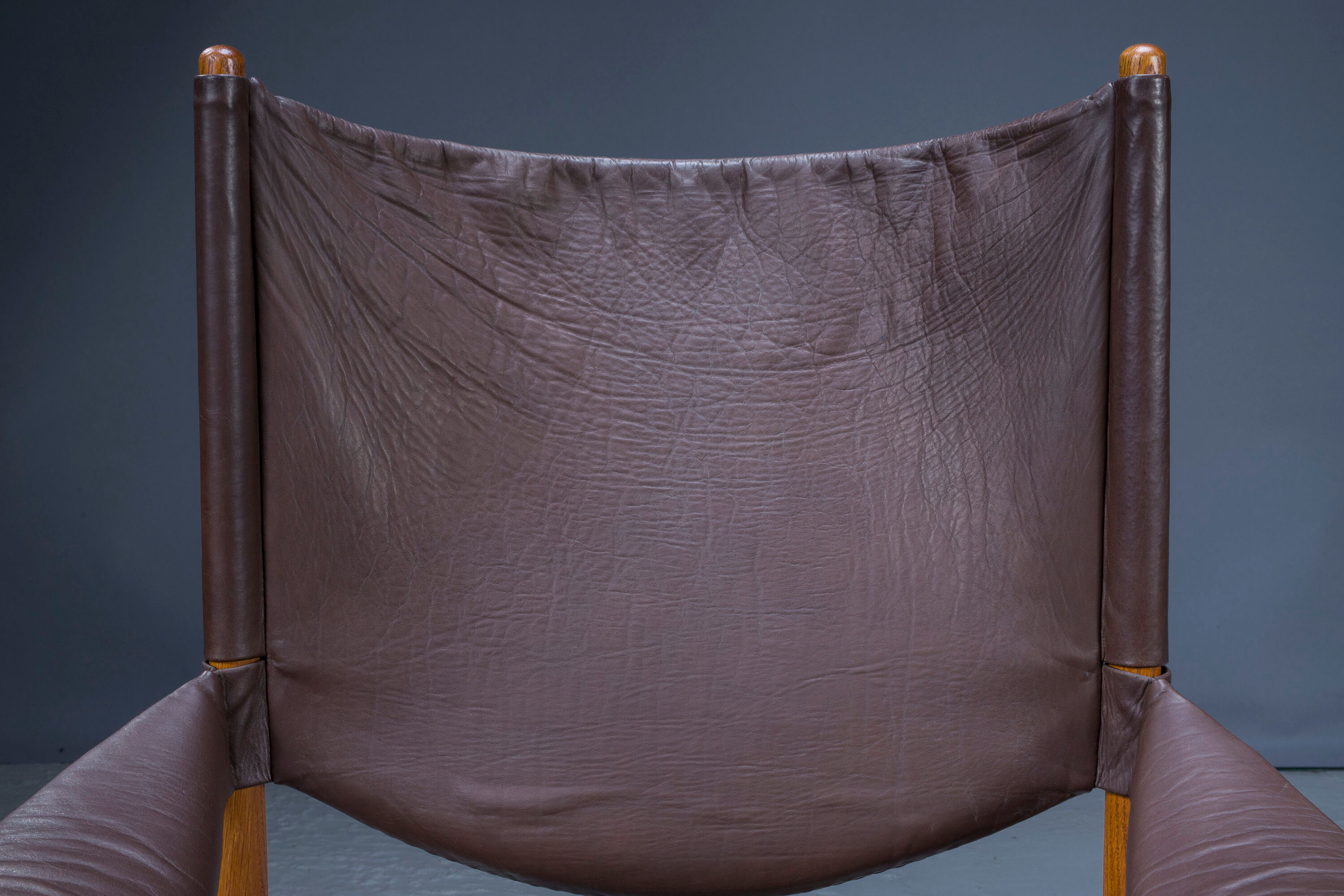 Mid-century danish oak and leather lounge chairs & ottoman by kristian vedel, 1960s, set of 3