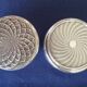 2 art deco style silver metal pill boxes