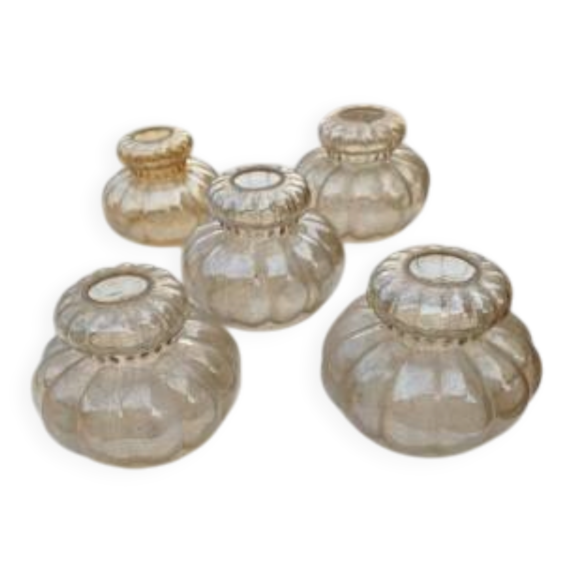 Lot de 5 tulipes verre couleur or