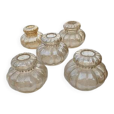Lot de 5 tulipes verre couleur or