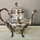 Coffee or tea service monogrammed cr silver metal