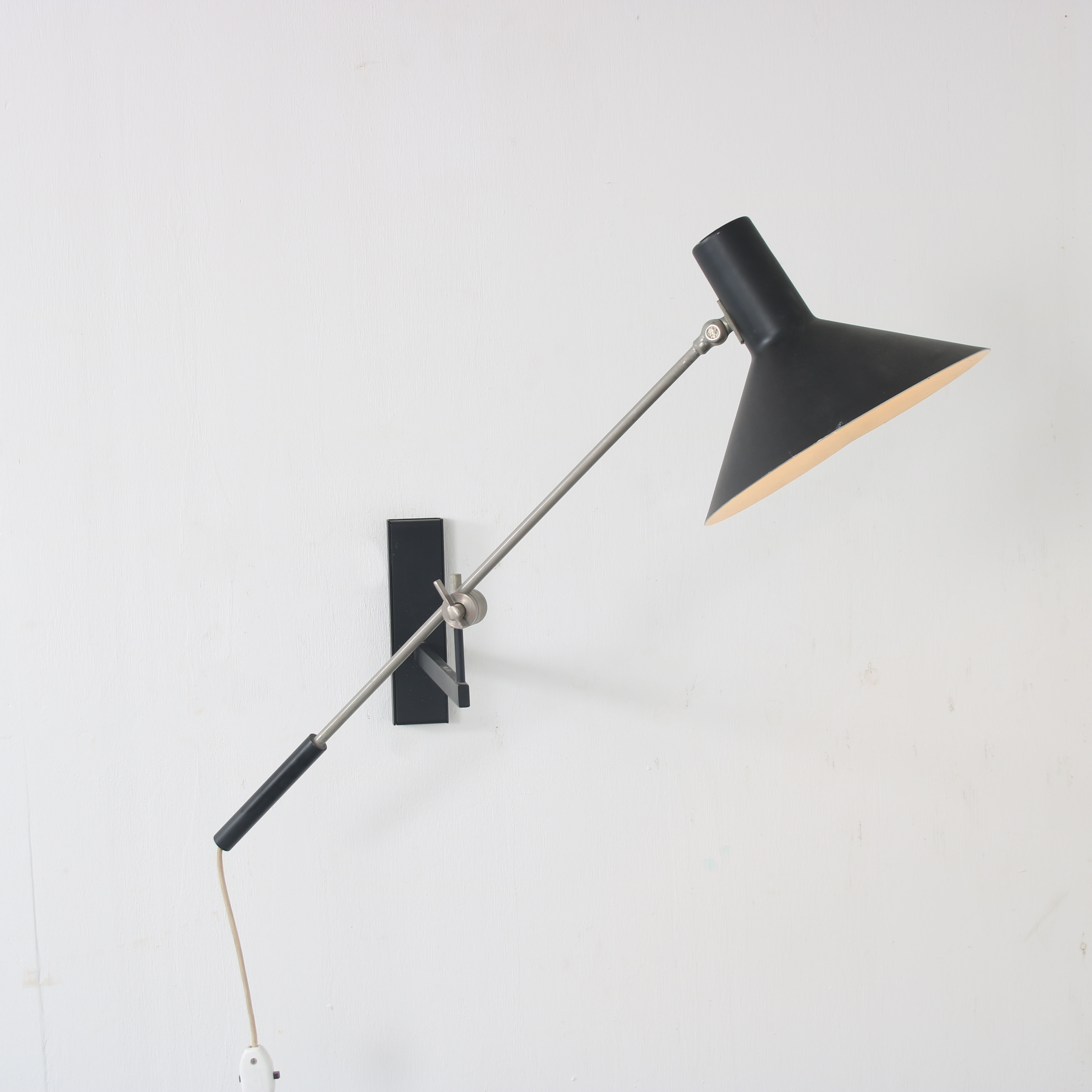 1960s Model “7105” wall lamp by J.J.M. Hoogervorst for Anvia, Netherlands