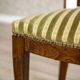 20th-Century Elm Chair in Striped Upholstery, 1940s