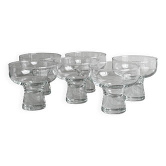 6 designer thick glass stemmed glasses