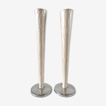 Pair of Geoworld design candle holders