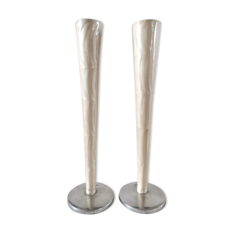 Pair of Geoworld design candle holders