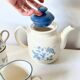 Vintage Staffordshire coffee set – blue grape decor – 1970s