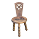 Vintage French Handcrafted Wooden Child's Stool with Added Back
