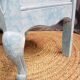 Low bedside table, 1 drawer, white and blue redesigned