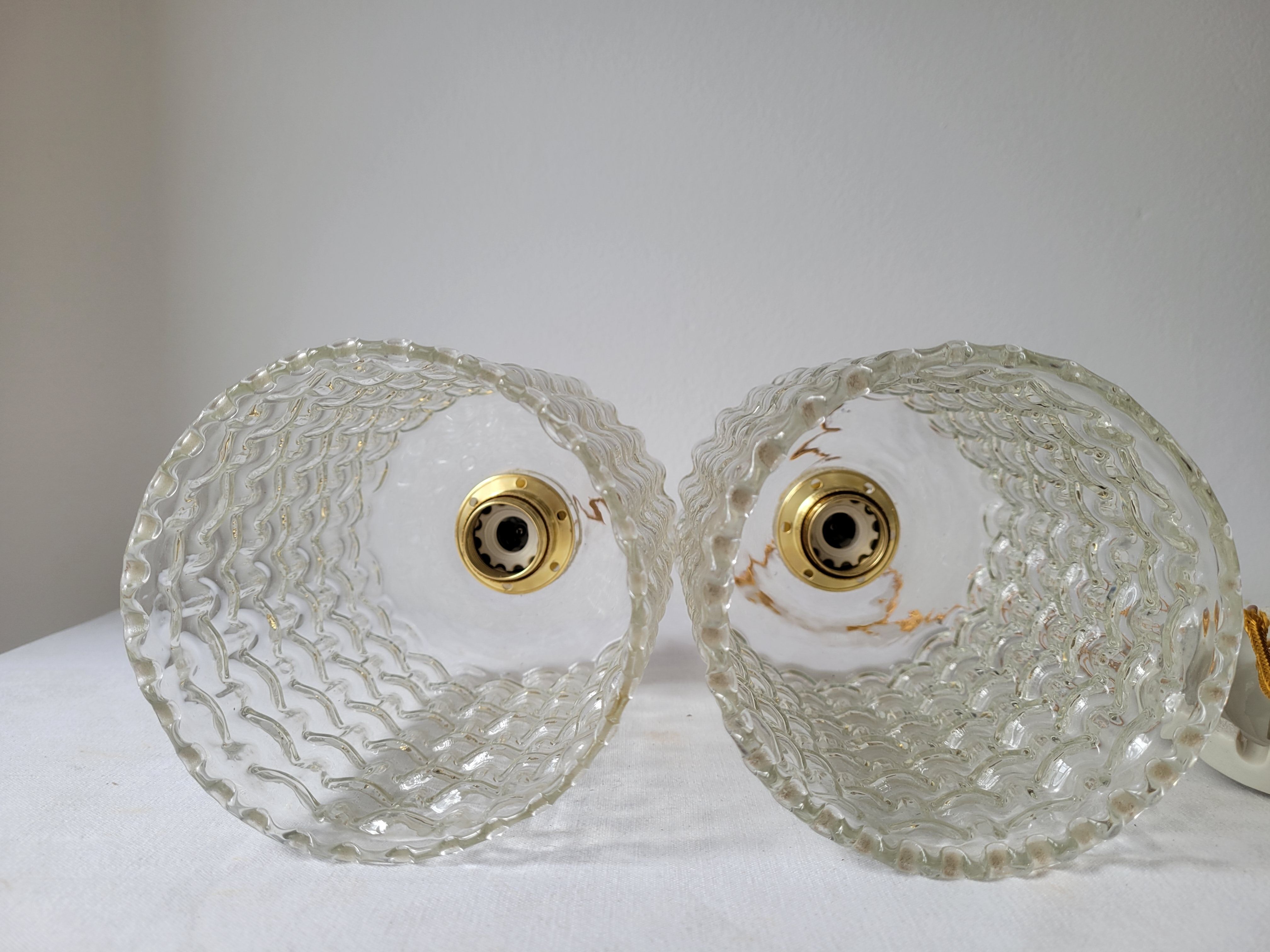 Duo de suspensions en verre moulé