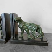 Lion and lioness bookends by Joseph Carlier, 1930