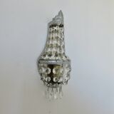 Pair of silver-plated balloon wall lights with pendants, circa 1970.