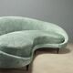 Vintage fabric and beech sofa, Italian design from the 1950s.