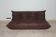 Togo three-seater sofa in dark brown leather by Michel Ducaroy for Ligne Roset