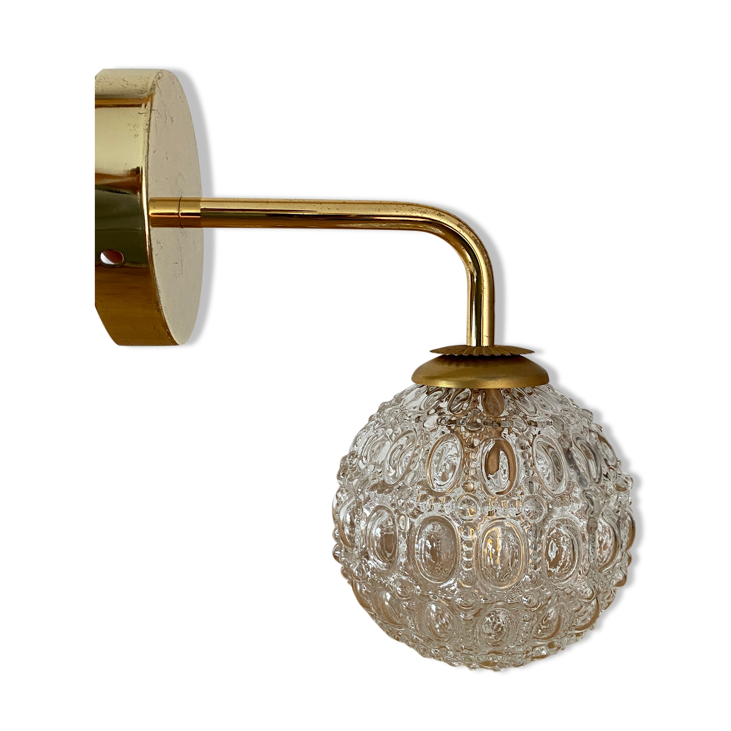 Vintage globe wall lamp in molded glass