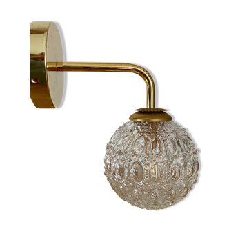 Vintage globe wall lamp in molded glass