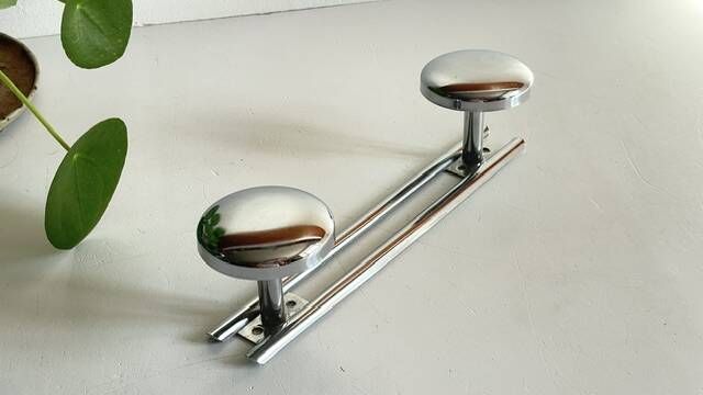 Vintage chrome metal coat stand