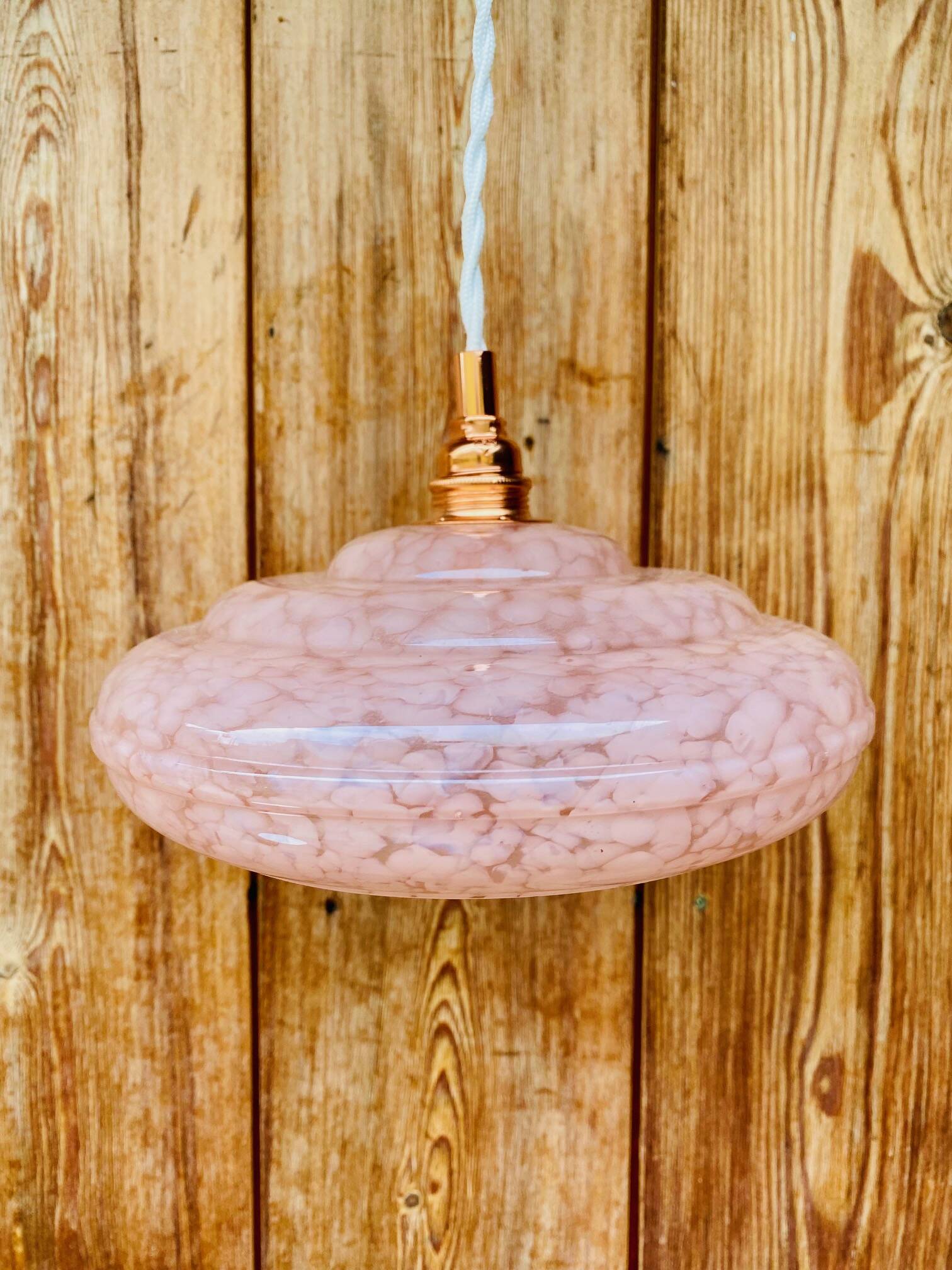 Pink Clichy glass lampshade pendant light