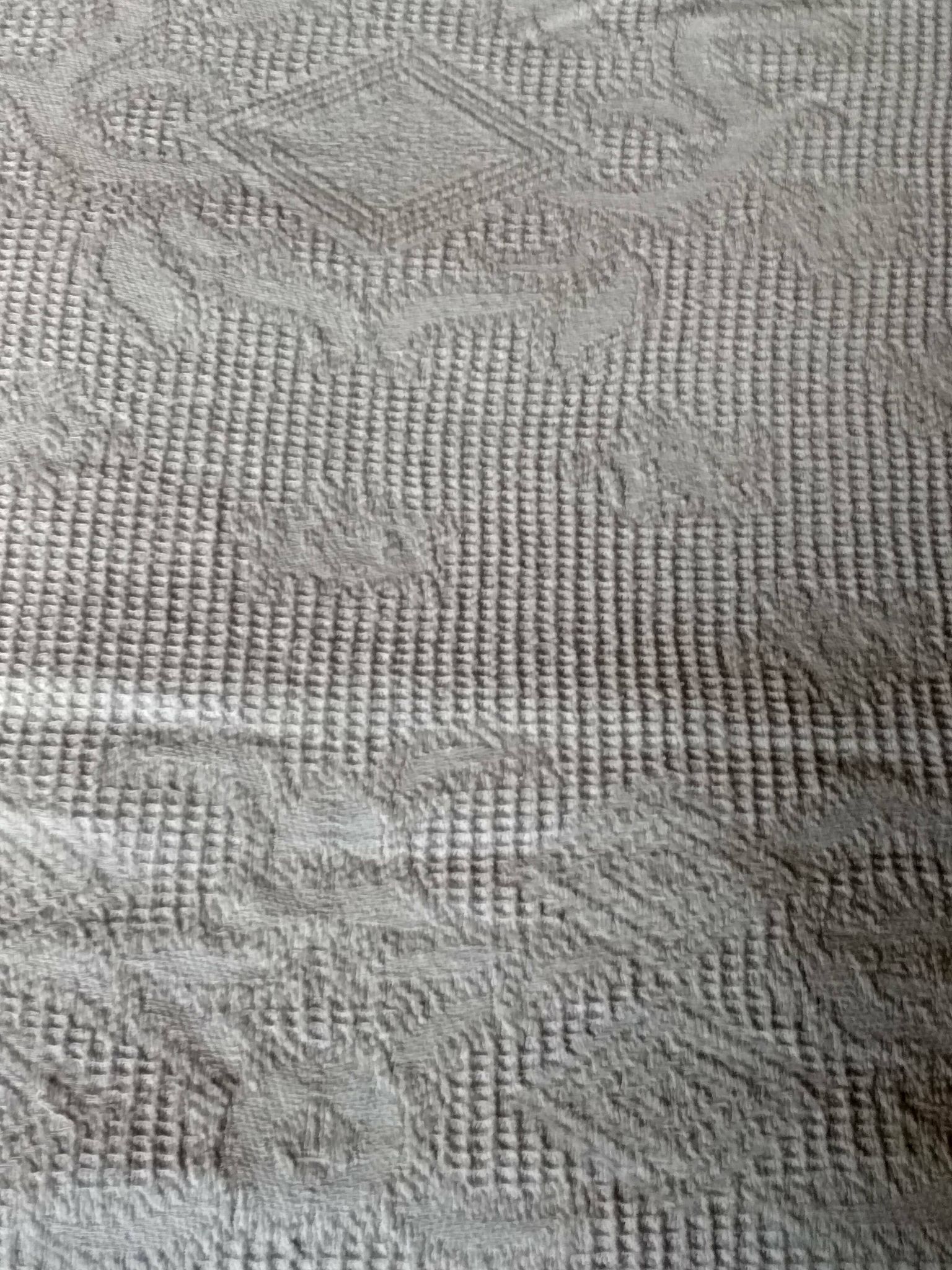 Dessus de lit en coton blanc  tissé , lit 1 place