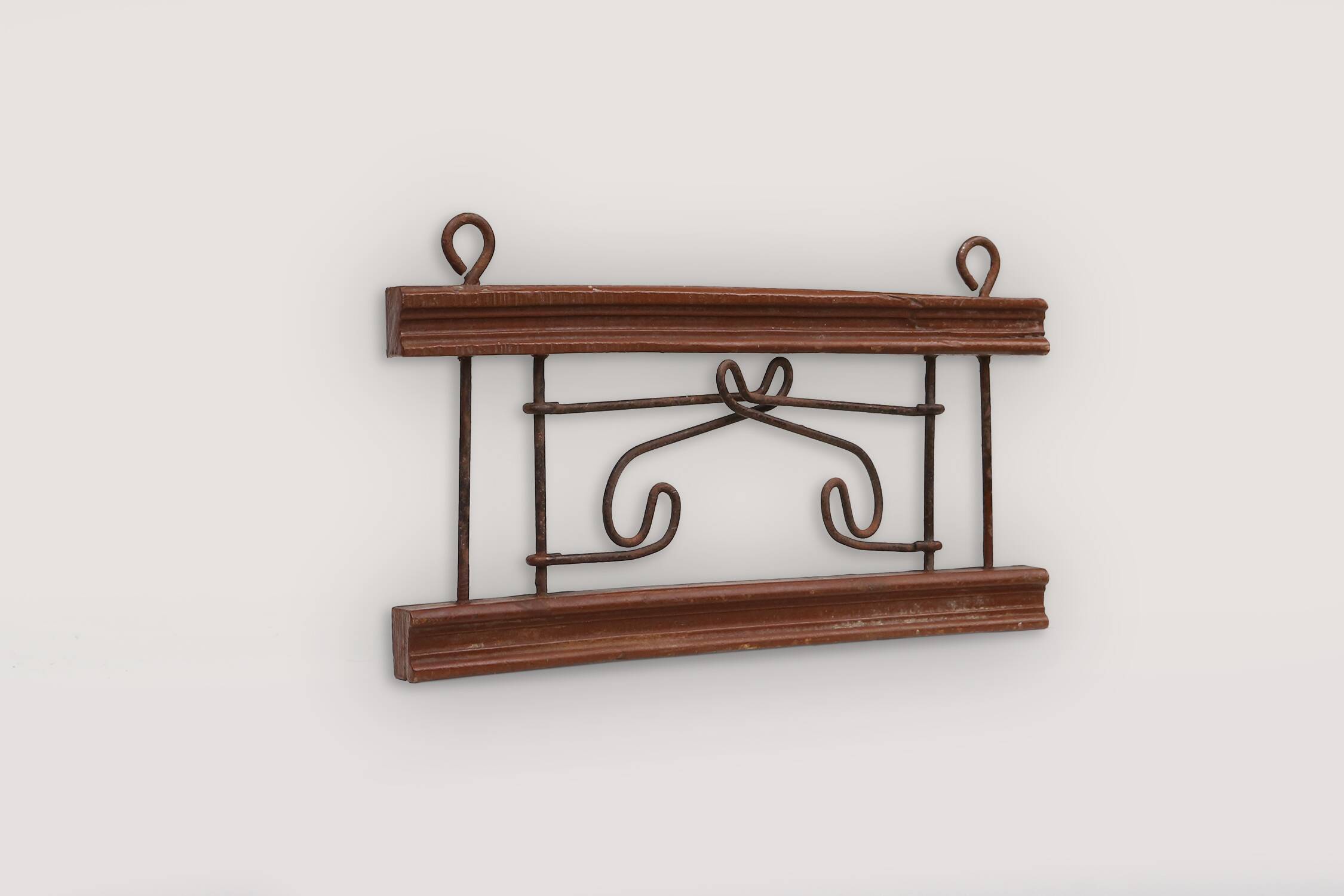 French Art Deco folding wall mount coat rack, ca. 1930