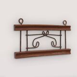 French Art Deco folding wall mount coat rack, ca. 1930