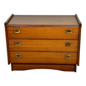 Commode marine en placage de teck Gautier france 1960