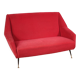 Italian sofa in red velvet from the 60s