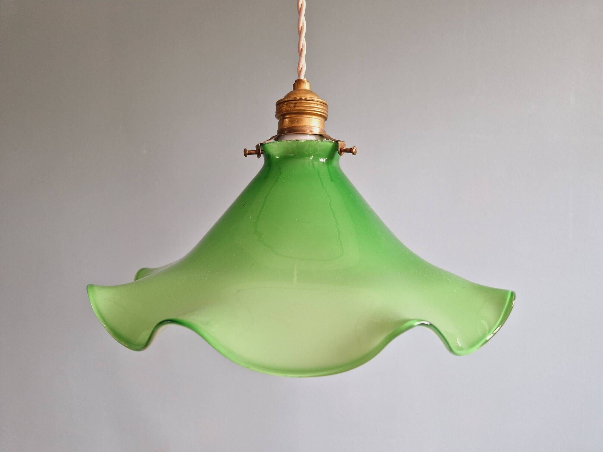 Vintage pendant light in opaline 1960s 1970s