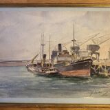 Old painting, navy, signed and dated 1931