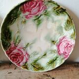 2 OLD SLASH PLATES WITH ROSES DECORATION