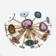 Italian-designed "Sputnik" Ceiling Lamp with Agate Stone Sections and Brass