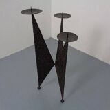 Brutalist German Iron Candleholder, 1960s