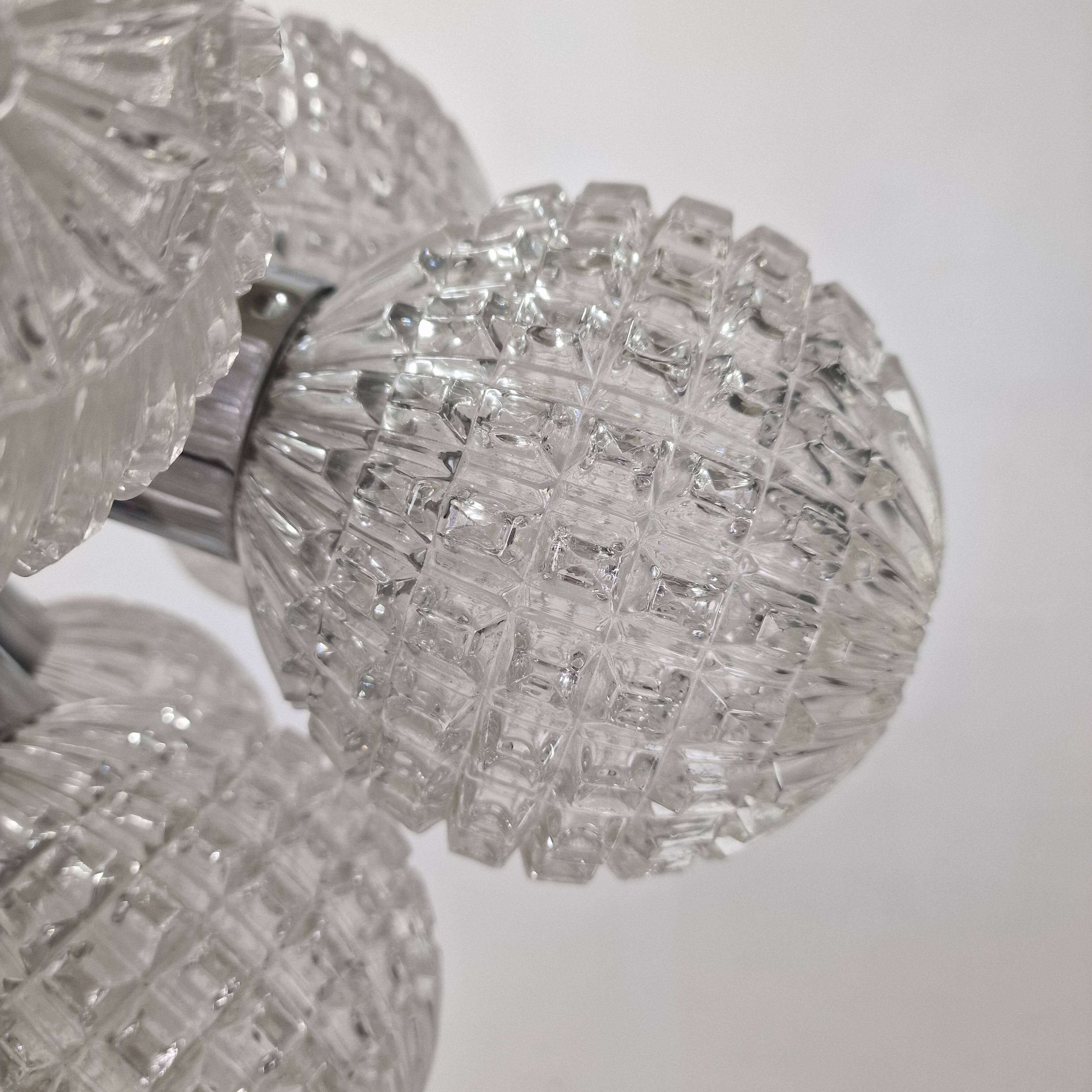 Large Glass Globe Chandelier by Richard Essig, Germany, 1960s