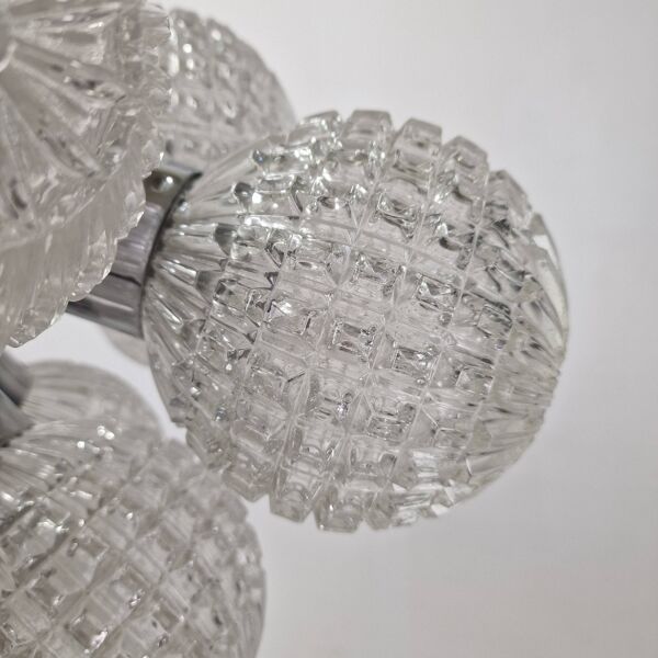 Lustre globe en verre de grande taille, par Richard Essig, Allemagne, années 1960