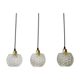 Lot 3 old vintage molded glass hanging lamp