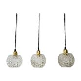 Lot 3 old vintage molded glass hanging lamp