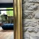 Pearled fireplace mirror 162.5/107.5cm gilded with gold leaf, fireplace trumeau, mirror.