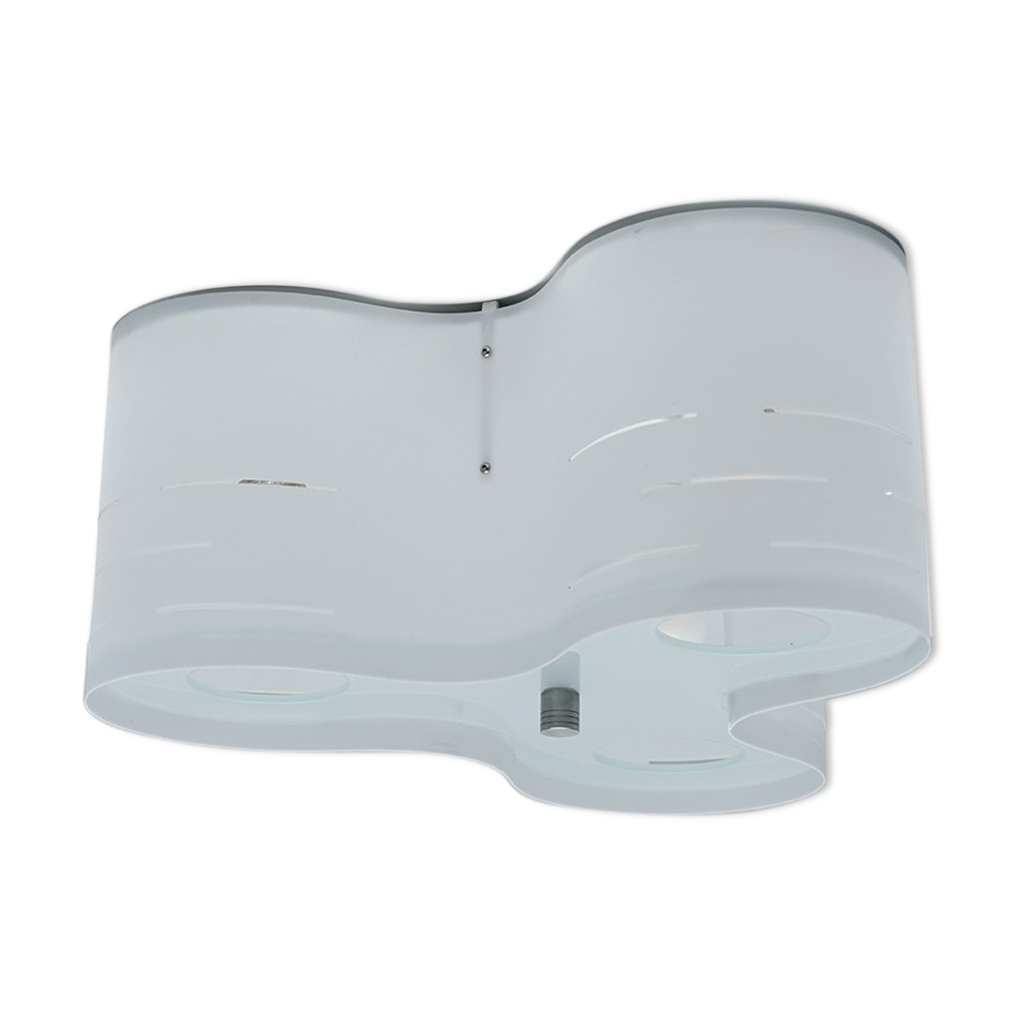 Freeform ceiling light circa 1990 glass and perspex