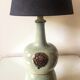 Pied de lampe en grès céladon vert olive par Knabstrup