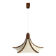 Teak and linen umbrella pendant hanging lamp by Domus, 1970s