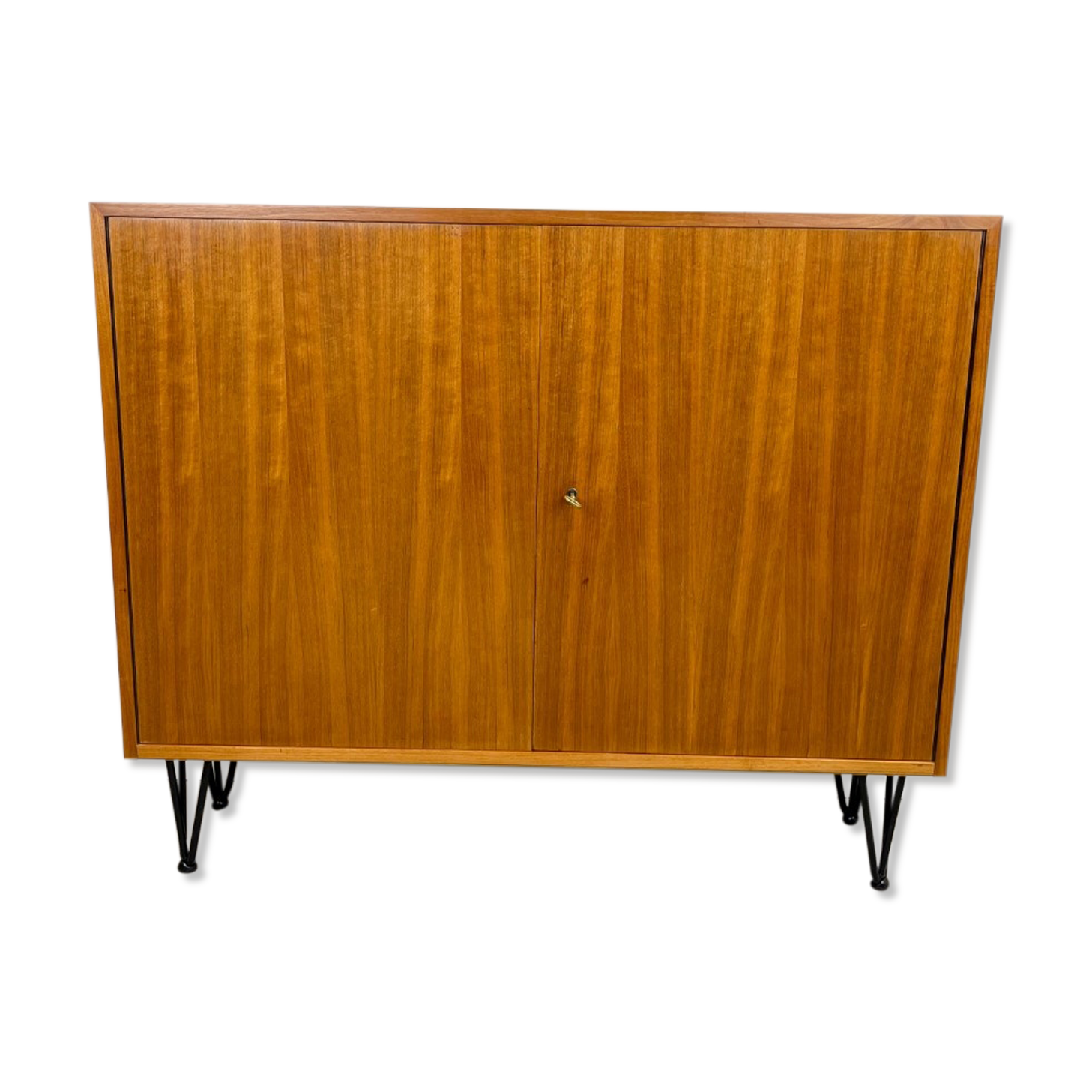 High vintage cabinet with hairpin legs