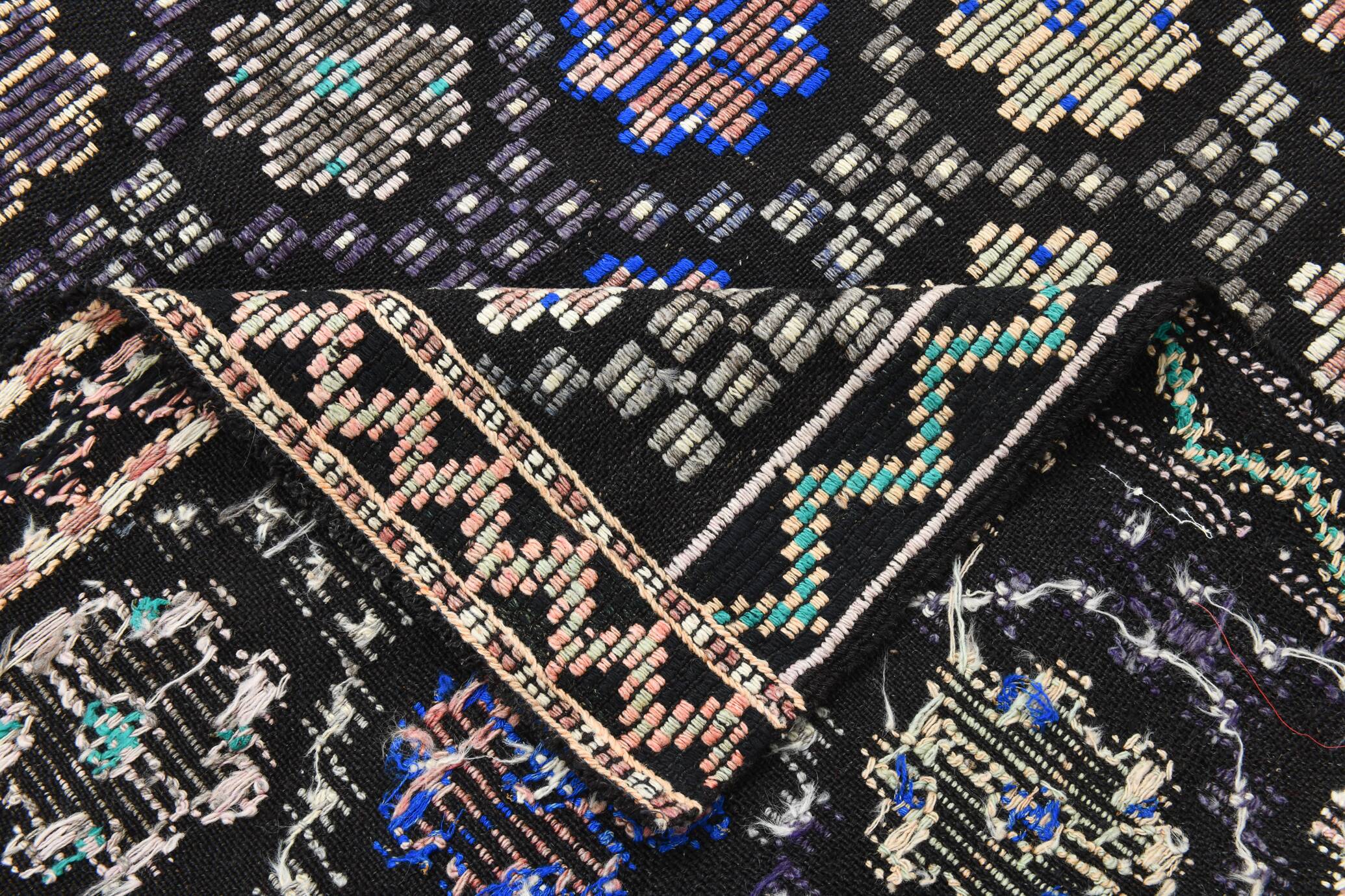 6x10 Geomtric Pattern Tribal Kilim Rug, 194x305 Cm